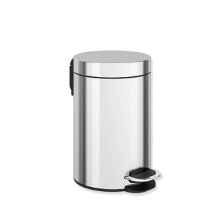 HEWI waste bin, 3 l, soft close stainless steel mirror polished