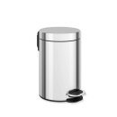 HEWI waste bin, 3 l, soft close stainless steel mirror polished