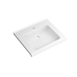 HEWI S-shaped washbasin, Grip edge, 650x565 mm, 1 tap hole