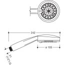 HEWI hand shower, diameter 105 mm, 3 jet, chrome