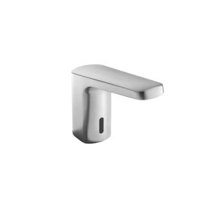 HEWI SENSORIC washbasin tap, electric, Stainless steel look, cubic, battery