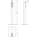 HEWI disinfectant disp. column, pdr coat manual, 1000 ml matt d-grey