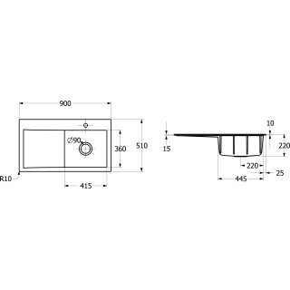 Villeroy & Boch 335100RW EB-SP Subway Style 50 900x510mm IB re