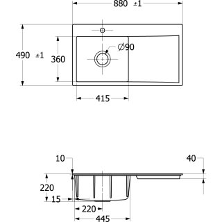 Villeroy & Boch 33520Fi4 SP Subway Style 50 Flat 880x490mm IB