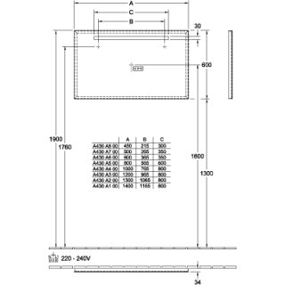 Villeroy & Boch A430A700 Spiegel More To See One 500x600x30mm