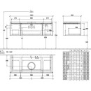 Villeroy &amp; Boch B57700PD WTUS Legato 1200x380x500mm 3 Ausz. WT