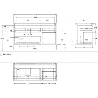 Villeroy & Boch F151GKPC Waschbeckenunterschrank Finion F15