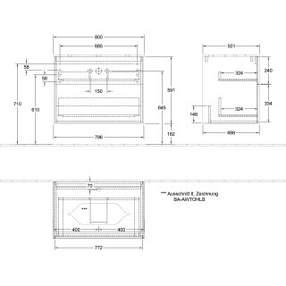 Villeroy & Boch F22100PC Waschbeckenunterschrank Finion F22