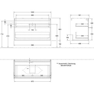 Villeroy & Boch F23200GM Waschbeckenunterschrank Finion F23