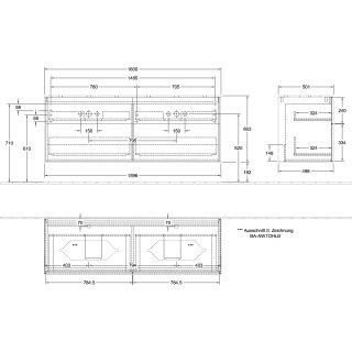 Villeroy & Boch F31100GM Waschbeckenunterschrank Finion F31