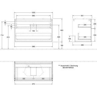 Villeroy & Boch F35100PC Waschbeckenunterschrank Finion F35