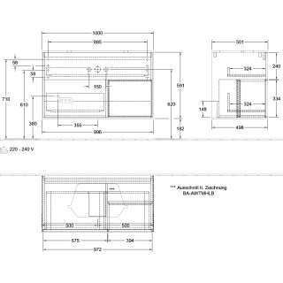 Villeroy & Boch F371HFGM Waschbeckenunterschrank Finion F37