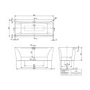 Villeroy &amp; Boch Q180SQE7PDBCVRW BW Squaro Edge 12 1800x800x620mm Duo