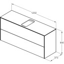 IDEAL STANDARD T3949Y1 WT-Unterschrank Conca, 2 Ausz&uuml;ge,