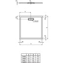 IDEAL STANDARD T446501 Quadrat-Brausewanne Ultra Flat New,