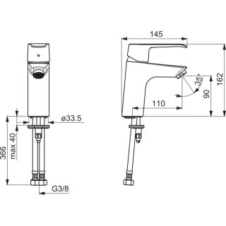 Hansa 51522286 EHM WT-Batt. HANSAPOLO 5152 Bügelh., 96,27 €