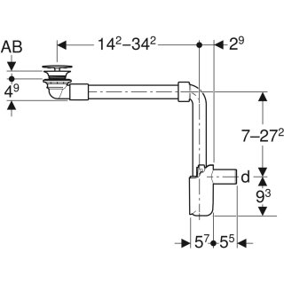 Geberit 152084211 WT Ablauf d32 Raumsparmodell mit