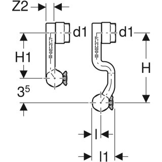 Geberit 619460221 FlowFit Set Anschluss-Endstück rechts