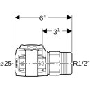 Geberit 619472221 FlowFit Anschluss gerade, mit AG