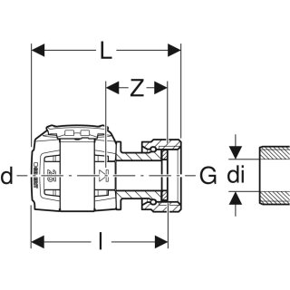 Geberit 619490221 FlowFit Anschluss gerade, mit ÜM