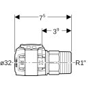 Geberit 619702001 FlowFit &Uuml;bergang mit Aussengewinde