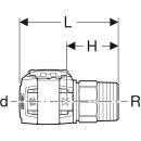 Geberit 619706001 FlowFit &Uuml;bergang mit Aussengewinde