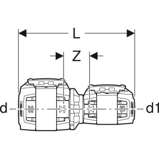 Geberit 620054001 FlowFit Reduktion PPSU, d40, d1=32mm