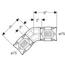 Geberit 620067001 FlowFit Bogen 45Gr, PPSU, d75