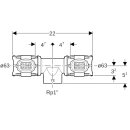 Geberit 620166001 FlowFit T-St&uuml;ck mit Innengewinde