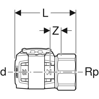 Geberit 620403001 FlowFit Übergang mit Innengewinde