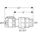 Geberit 620586001 FlowFit &Uuml;bergangsverschraubung mit AG