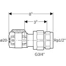 Geberit 620601001 FlowFit &Uuml;bergangsverschraubung mit IG