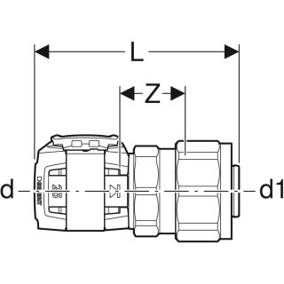 Geberit 620730001 FlowFit Übergang mit Verschraubung