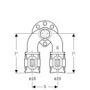 Geberit 620831001 FlowFit Doppelanschlusswinkel 90Gr