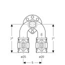 Geberit 620842001 FlowFit Doppelanschlusswinkel 90Gr