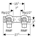 Geberit 632865002 Anschlusswinkel 90Gr mit AG MF