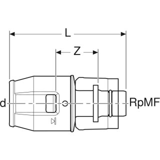 Geberit 649501001 PushFit Übergang mit MasterFix