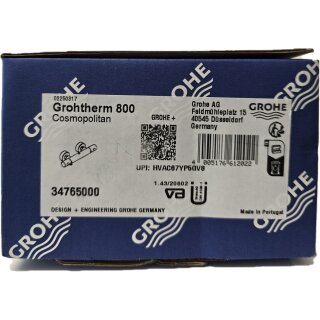 GROHE 34765000 Robinet de douche THM Grohtherm 800 C 34765 Montage mural chrome