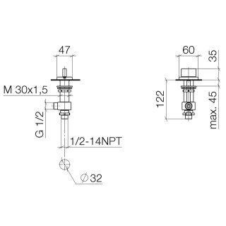 Dornbracht 20004706-99 Seitenventil , linksschließend CL.1, 292,50 € 