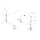 DORNBRACHT 20713819-28 Waschtisch-Dreilochbatterie mit Ablaufgarnitur VAIA Messing geb&uuml;rstet (23kt Gold) 20713819