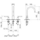 Dornbracht 20713882-99 WT-3-Lochbatt. m.Ablgarn. Tara.