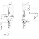 Dornbracht 22302892-28 WT-ELB mit Ablaufgarnitur Tara.