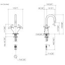 DORNBRACHT 22302892-99 Waschtisch-Einlochbatterie mit Ablaufgarnitur TARA Dark Platinum geb&uuml;rstet 22302892