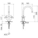 Dornbracht 22513892-28 WT-ELB mit Ablaufgarnitur Tara.