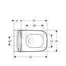 Geberit 500683002 Smyle Square Set Wand-WC mit WC-Sitz