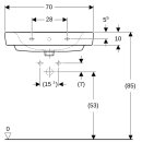 Geberit 501646008 Renova Plan Waschtisch, 70x48cm