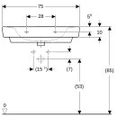 Geberit 501691008 Renova Plan Waschtisch, 75x48cm