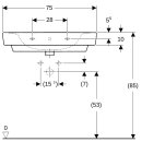 Geberit 501692001 Renova Plan Waschtisch, 75x48cm