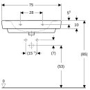 Geberit 501693008 Renova Plan Waschtisch, 75x48cm