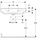 Geberit 501695001 Renova Plan WT mit Ablagefl., 75x48cm